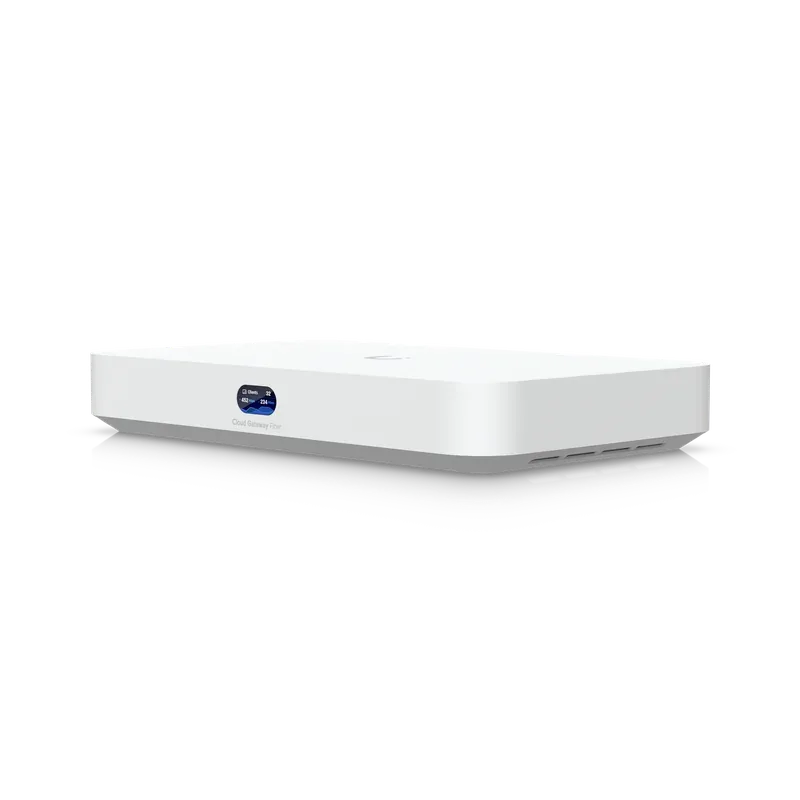 UniFi Cloud Gateway Fiber (UCG-Fiber) UniFi Cloud Gateway Fiber, kompaktes Desktop-Gateway mit 10G-Anschlüssen